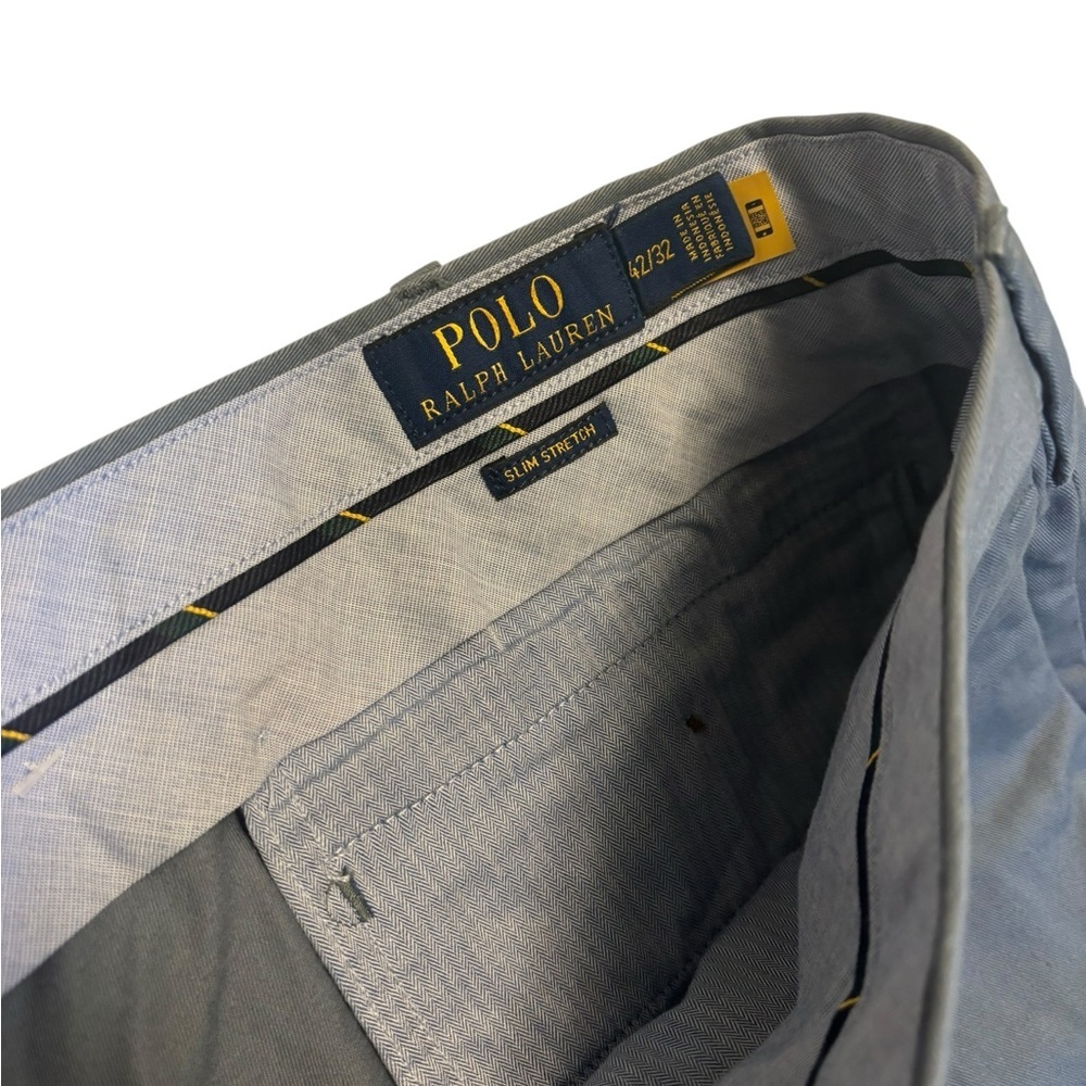 Polo Ralph Lauren Jarrett Stretch-Slim-Fit Sateen Pants Blue Corsair Size 42/32 - Picture 6 of 7